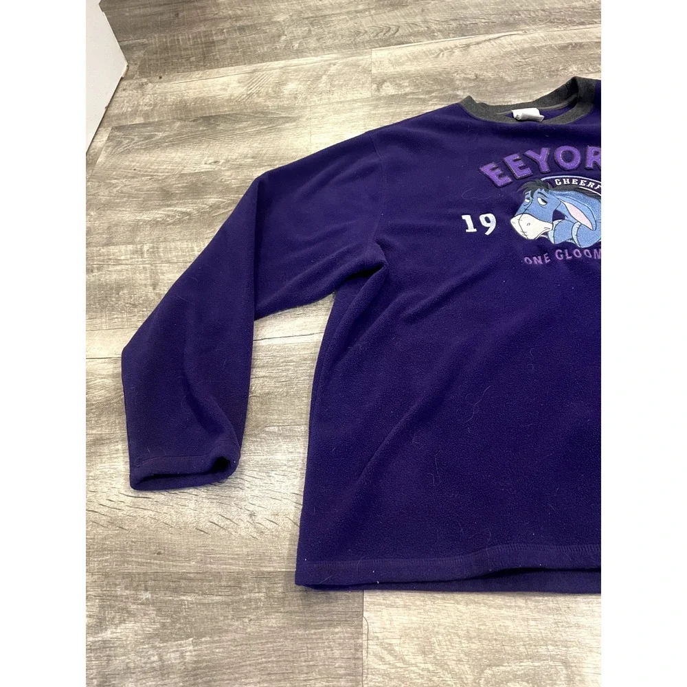 Disney Store Eeyore Fleece Sweatshirt Mens M Purple‎ Embroidered Winnie the Pooh